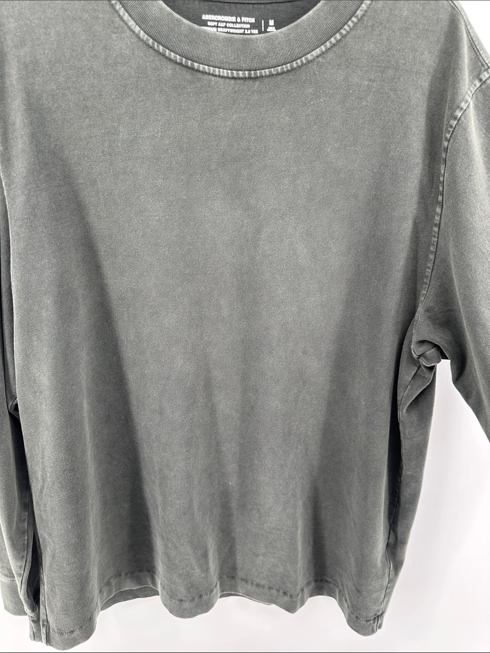 A&F Skater Athleisure Streetwear Washed Dark Gray Long-Sleeve Crewneck SzM - Picture 6 of 12